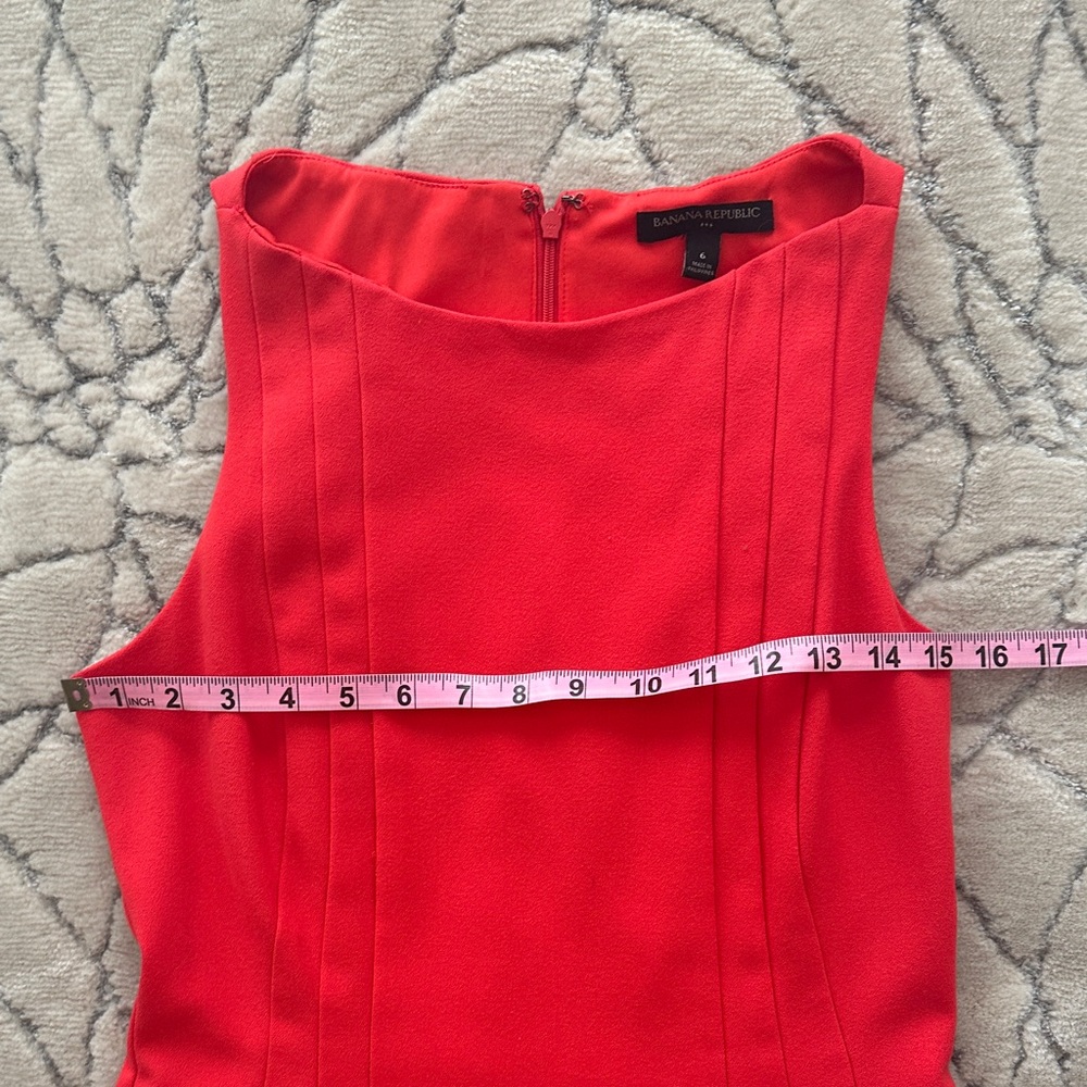 Banana Republic Bold Red Sleeveless Midi Dress - Picture 4 of 10